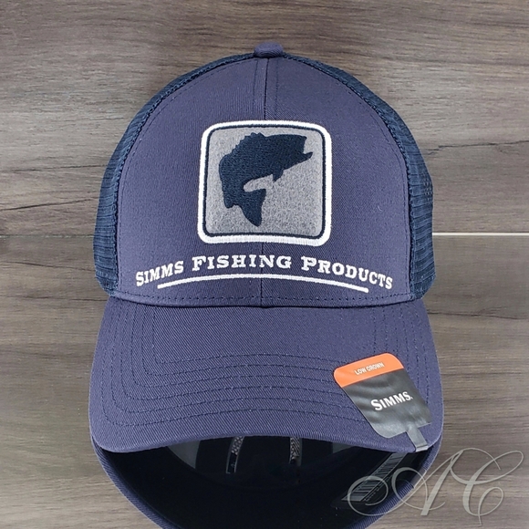 Simms Other - Simms Hat Cap Snap Back Admiral Steel Blue Bass Icon Trucker Hat Mesh Outdoor